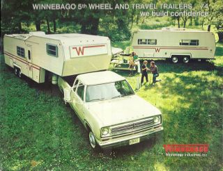 1974 Winnebago 5th WHEEL TRAVEL TRAILER Camper RV Brochure:CHIEFTAIN 