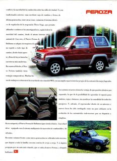 1994 DAIHATSU FEROZA CAR CONFORT Y SUAVIDAD VINTAGE ag2 PRINT AD in 