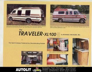 1986 1987 Bonanza Traveler XL100 Dodge Ford Conversion Van Motorhome 
