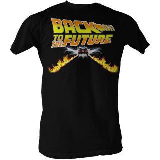 Back to the Future Movie Flaming Delorean Licensed Tee Shirt Adult 