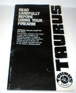 TAURUS GUN MANUAL 1992 W PARTS LIST INSTRUCTIONS SAFETY GUIDE FIREARMS
