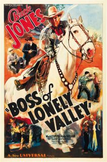 Boss of Lonely Valley (1937) Buck Jones Cult Western movie poster 