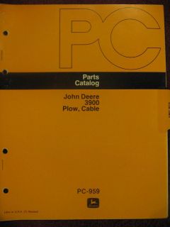 John Deere 3900 Cable Plow Parts Catalog Manual 76
