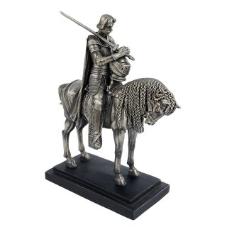   Arthur of Camelot Medieval Armor Excalibur at Hand on Horse Statue
