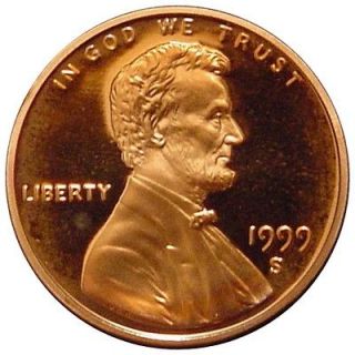 1999 S Lincoln Cent  Close AM Brilliant Red Proof
