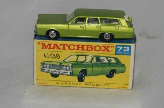 Matchbox #73C Mercury Station Wagon, Metallic Lime Green, Nice, Boxed 