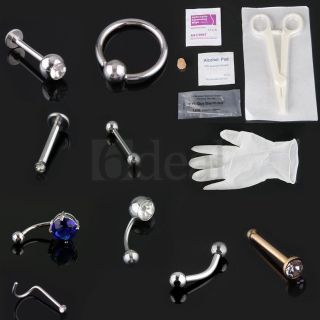 Lot of nose/lip/navel Stud Body Piercing Jewelry sterile Needle 