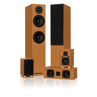   Speaker Surround Sound Home Theater System Natural Beech Finish