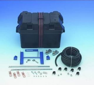 Universal Trunk Mount Battery Relocation Box 12x7x10 with Cables and 