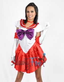 Sexy Sailor Moon Mars Raye Cosplay Womens Halloween Costume Set XXS 