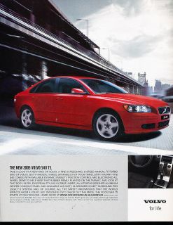 2005 Volvo S40 T5   Red   Classic Vintage Advertisement Ad A12 B