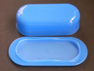 Tupperware Butter Dish & Lid Impressions Set Hyacinth Blue New in 