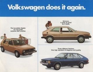 1978 Volkswagen VW Line Sales Brochure Rabbit Dasher Scirocco Beetle 