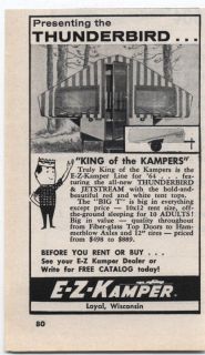 1964 AD~E Z KAMPER THUNDERBIRD TENT CAMPING TRAILERS