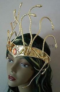   crown gold serpent hat tiara greek diva goddess costume accessory