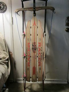 VINTAGE FLEXIBLE FLYER SNOW SLED   OVERALL LENGTH IS 53 INCHES