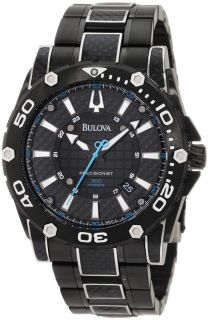 Bulova Mens 98B153 Precisionist Champlain Steel + black ion Watch