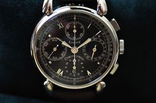 Chronoswiss Klassik SS Chronograph Date Black Dial Watch NEW +Box 