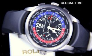 Mens Girard Perregaux World Timer Chronograph 4980 Watch! Titanium 