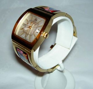   FREY WILLE Hundertwasser Street Rivers House Enamel YG Wrist Watch
