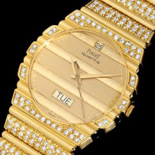   Solid 18K Finest PIAGET quartz Beautiful Diamonds Luxury Watch