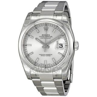 Rolex Datejust Silver Index Dial Oyster Bracelet Mens Watch 116200SSO