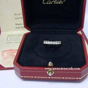 CARTIER FULL 20 BRILLIANT CUT DIAMOND PLATINUM WEDDING/ETERNITY RING B 