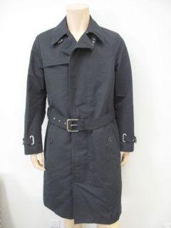 Hermes Navy Belted Trench Style Mens Coat 50