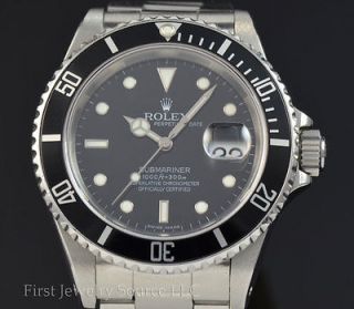 MENS ROLEX SUBMARINER STAINLESS STEEL AUTOMATIC 40MM WATCH 16610