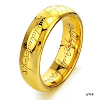 Tungsten Carbide Rings 18k Gold Plated The Lord of the Rings FREE 