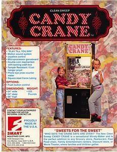 SMART CLEAN SWEEP CANDY CRANE ARCADE GAME FLYER MINT