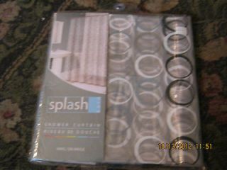 SHOWER CURTAIN VINYL BRAND NEW CLEAR W/SILVER BLACK AND WHITE CIRCLES 