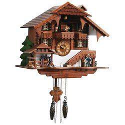 Kassel Large Cuckoo Clock with Moving Facets, Ax Man Cutting Wood 