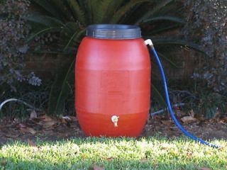 Newly listed Rain Barrel Plastic Drum 50 gallon water