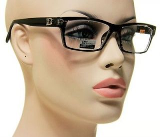  Print DG Optical Reading Glasses Black And Clear Eyeglasses + 1.50