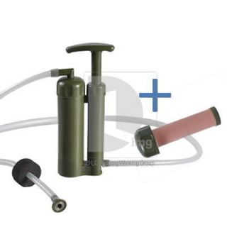 Portable Soldier Water Filter Purifier Camping Survival + Replacement 