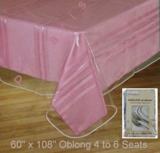 Window Clear Vinyl Tablecloth Protector With Sewn Edges