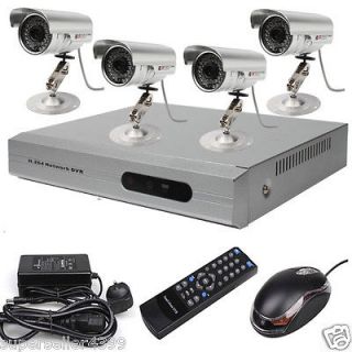   4CH CCTV DVR Security System+4 CMOS Sensor Outdoor Night&Day Camera
