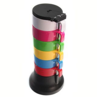 New 6pcs Colorful Stacking Coffee Tea Cups Mugs set Plastic