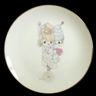 Precious Moments Collectable 1984 6 Plate Clowns on Unicycle 
