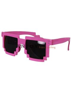   Retro Trendy Pixel 8 Bit Glasses Pixelated Style Square Sunglasses