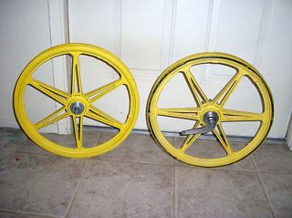 BMX Old School ACS MX Mag Wheel Set Bendix Coaster Brake Yellow