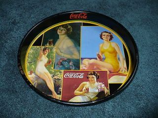 Coca Cola TRAY PIN UP GIRLS ~1980s 13x13 Coke Soda Pop