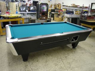 ft Coin Operated Pool Table + Balls & Sticks ! Brand New Felt   1 