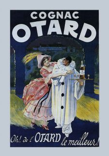 Cognac Otard Drink Pierrot Theater Show Italy Vintage Poster Repro 
