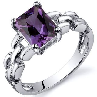 Chain Link 2.00 cts Alexandrite Engagement Ring Sterling Silver Sizes 