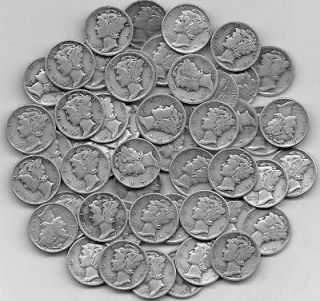 Coins & Paper Money  Coins US  Dimes  Mercury (1916 45)  Mixed 