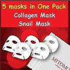 MITOMO ESSENCE FACIAL MASK PACK 10 MASKS (Collagen + Snail 5 sheets 