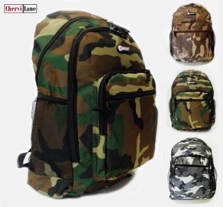 Boys Mens Hi Tec Camouflage School Backpack Rucksack