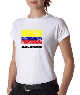 Juniors Colombia Flag Grunge Futbol Soccer T Shirt Tee Copa 2011